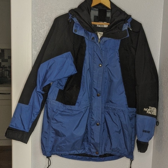 north face jacket blue black